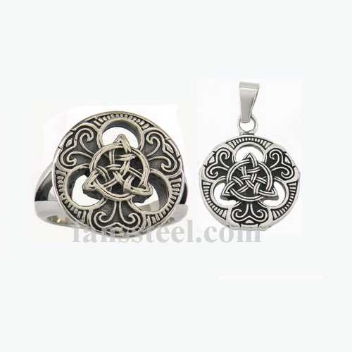 FST00W22 flower nature ring ring pendant sets - Click Image to Close